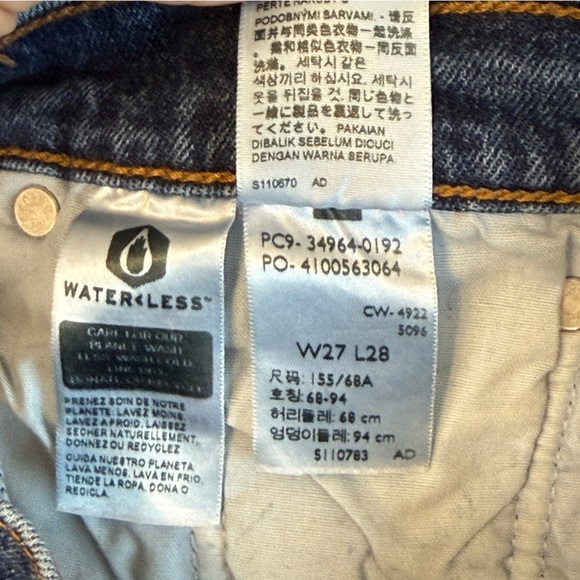 Levi's Premium Wedgie Straight Fit Button Fly Jeans Blue Size 27 #1724 - Picture 9 of 10